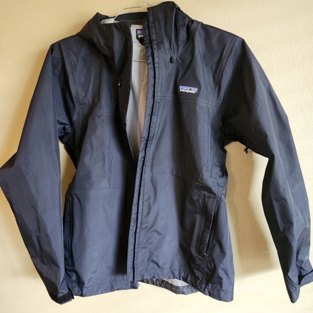 Patagonia H2No Blue Hooded Zip Rain Jacket Women’s Size S